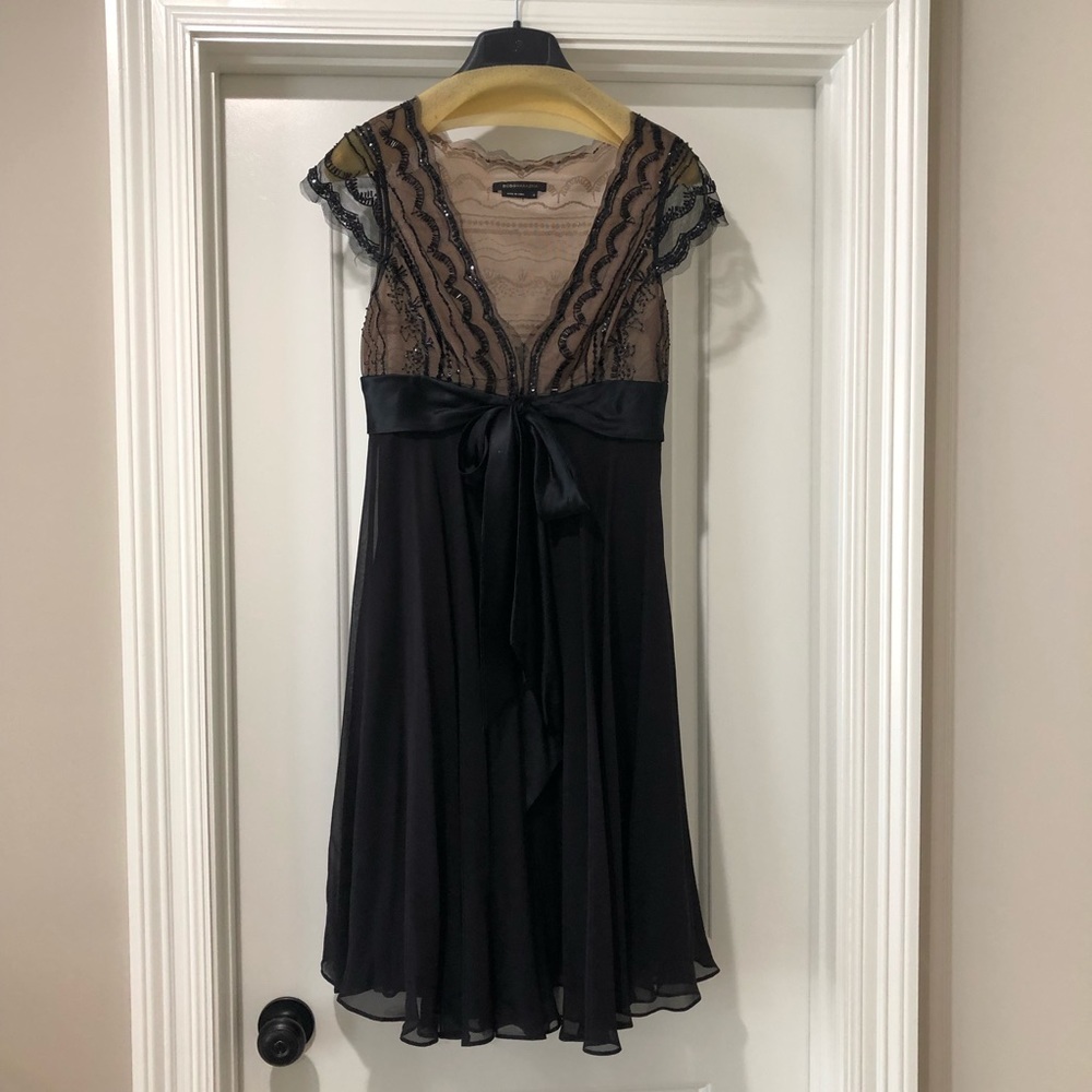 BCBG Black Cocktail Dress with Beading Detail